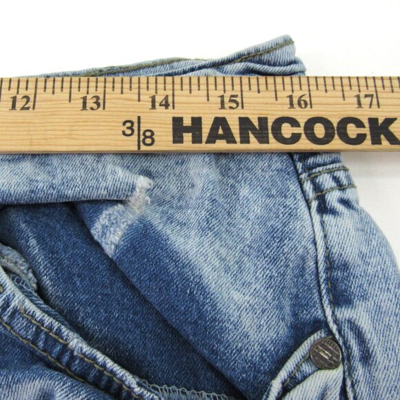 FWRD Denim 32 Men's Distressed Patchwork Factory Faded  11" Inseam Jean Shorts - Picture 5 of 9